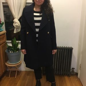 Navy Club Monaco Wool Coat